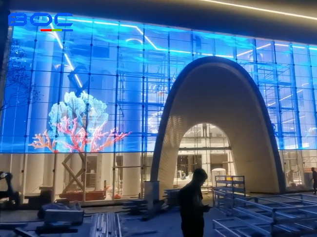 BOC 255sq.m P15.6 Transparent LED Display at Guiyang City