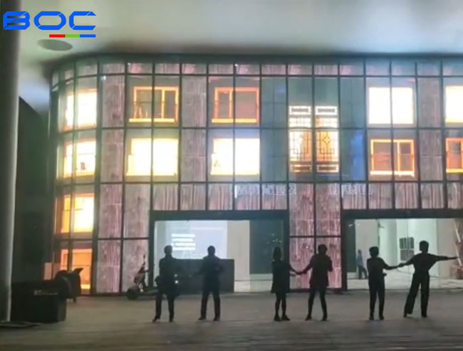 BOC Optoelectronics Three-side 225sq.m P3.9-7.8 transparent led display